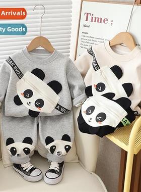 Carto childrens round neck sweater boys  girls su loose casu