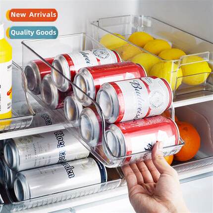 Plastic transparent household refrigerator pull-out cans dri