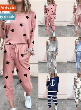 New Womens Loose Printed Lg Sleeve Casual Su 5100