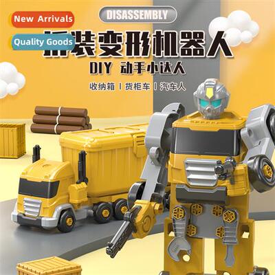 Boys transforming robot toy  large three-in-e set tractor-tr