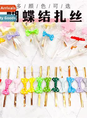 Baking Packaging Dots Bow Tie Wire Seal Lollipop Ties Cookie