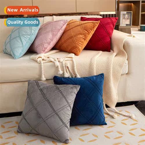Home fabric velvet pillow sets sa decorative solid color pil