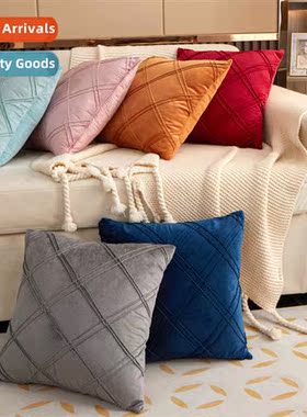 Home fabric velvet pillow sets sa decorative solid color pil