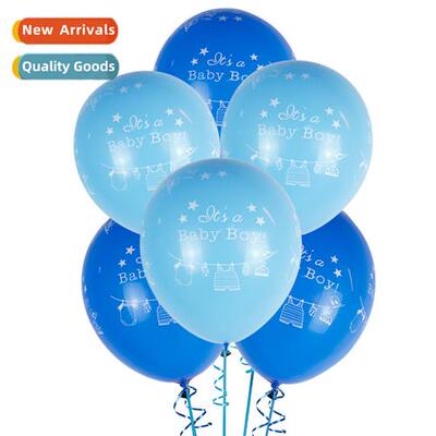 12 inch full print boys  girls ballo pink blue baby full mo