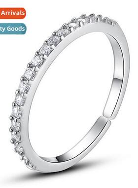 Gold-plated ultra-thin womens tail ring full  diamds zircia