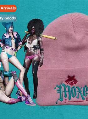 Carto game Cyberpunk 2077 fall  winter wool cap Moxes embroi