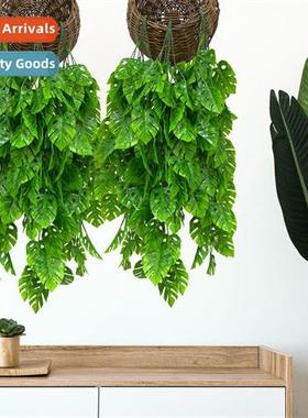 Simulati plants turtleback bamboo wall hanging rattan green