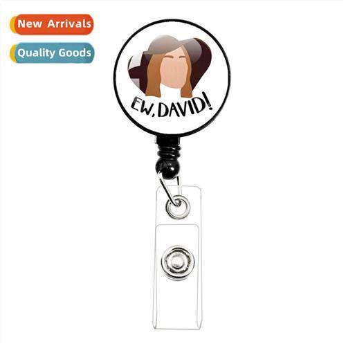 Funny Eat Glass Retractable Badge Holder Badge Reel wh Belt