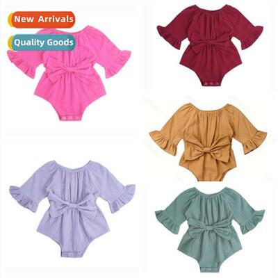 2023 Baby Girl Infant Lg Sleeve Clos Bodysu Bowknot Crawlsu