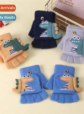 Childrens flip gloves cute carto dinosaur men and women midd