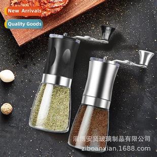 Pepper Jar Grinder Seasing Glass Black