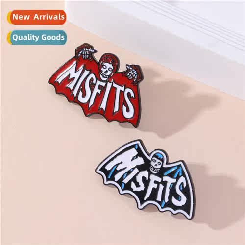 Halloween Misfs Oil Drop Brooch Black Carto Enamel Bat Metal