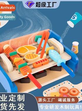 Childrens wooden simulati play house puzzle fun wooden barbe