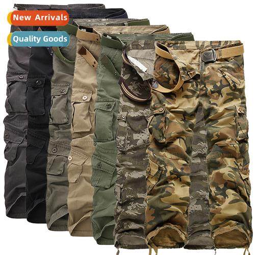 Agent large size multi-pocket washed work pants fashi mens c