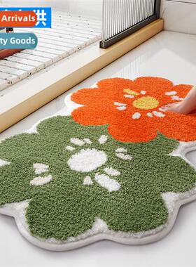 Carto flocking home bathroom n-slip floor mat bathroom doorw