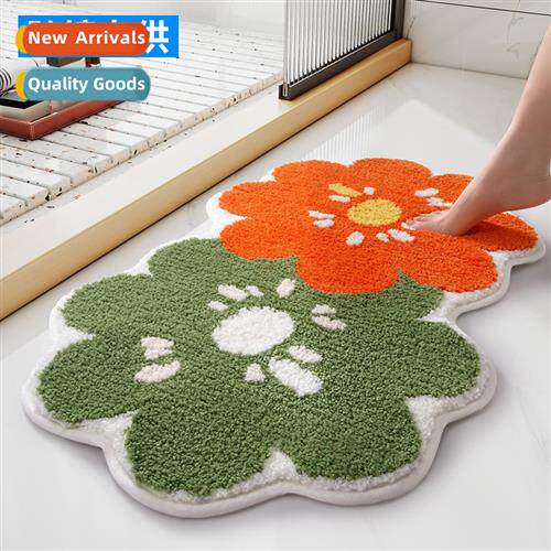 Carto flocking home bathroom n-slip floor mat bathroom doorw