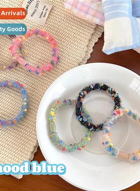 Cy Color Color Dots Wool Hair Ring Hair Rope Girl Heart Plus