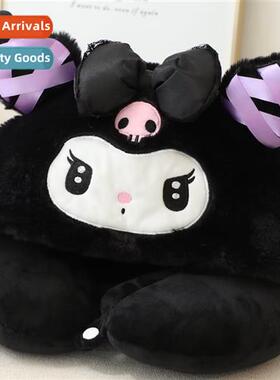 Cute Melody Kuromi U-shaped neck pillow car travel hooded ne