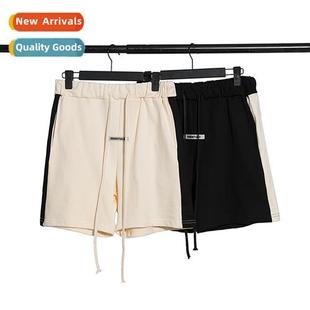 Webbing Side Patchwork Colorblocked ESSENTIA Tide Shorts FOG