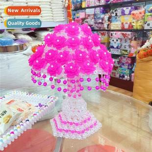 DIY hmade beaded table lamp material k lampshade decorative