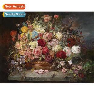 Cross Stch New DIY Flower Basket Full Stch Simple Hmade Thre