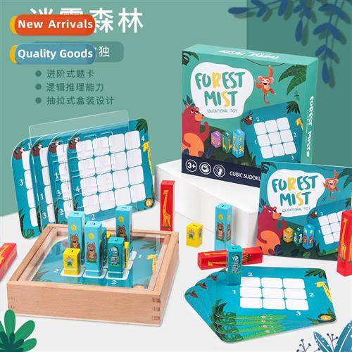 Wooden misty forest three-dimensial sudoku childrens logic r