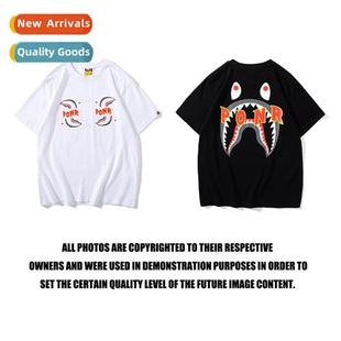 shirt coll shark type loose men letters head tide Japanese