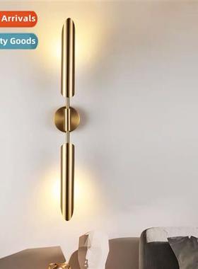 Modern simple living room background wall bedroom bedside la