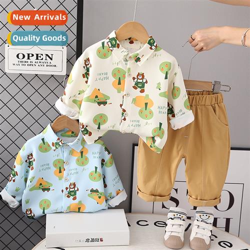 Baby fall shirt su 2023 new boys spring  fall carto lg-sleev