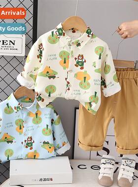 Baby fall shirt su 2023 new boys spring  fall carto lg-sleev