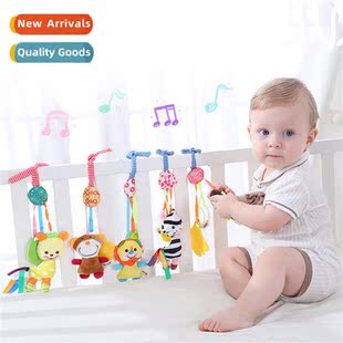 Baby la hanging glue ring rattles music crib hanging 0-1 yea
