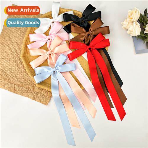 New glossy bow ribb hair clips womens models back   head hai