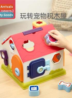Baby puzzle toys building block house baby puzzle early educ