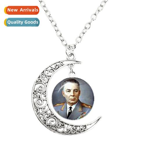 Russian Airborne Forces Dome Glass Pendant Necklace Womens M