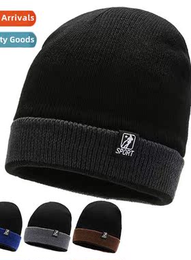 Hat Mens Autumn and Winter Color Blocking Hat Outdoor Padded