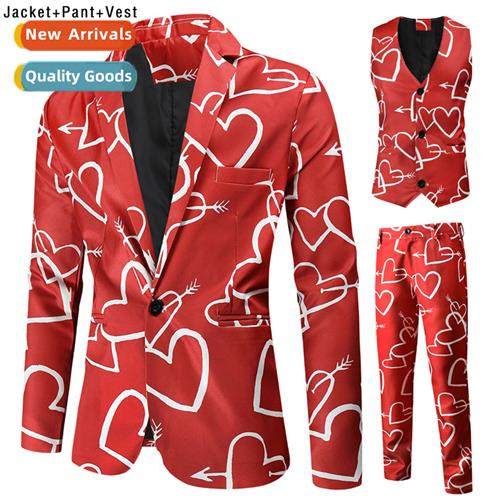 Valentines Day new casual 3D printed su vest su pants su 3-