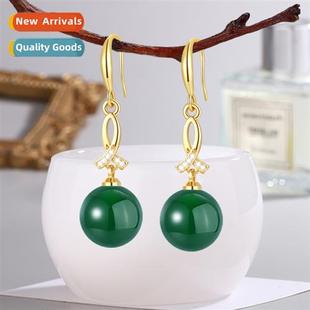 agate jadee carnelian Vintage for green earrings wom natural