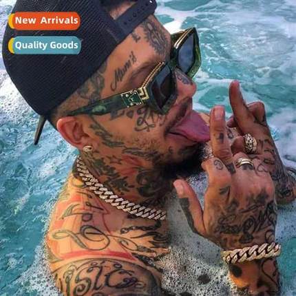 2021 new large frame sunglasses men set ins  square fashi su