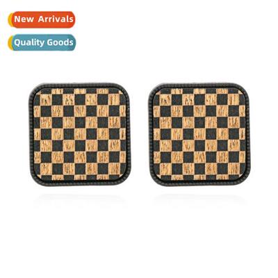 New simple geometric square branch earrings lear chess earri