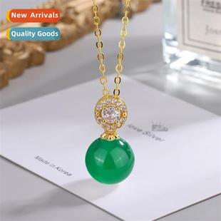 natural green agate Fashi female zirc pendant temperament