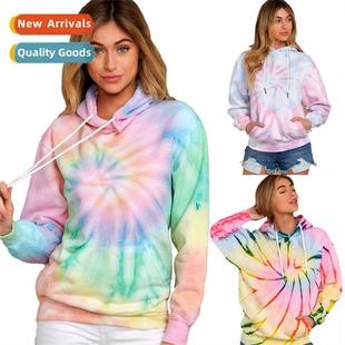womens sweatshirt sports winter loo hooded new dye Fall tie