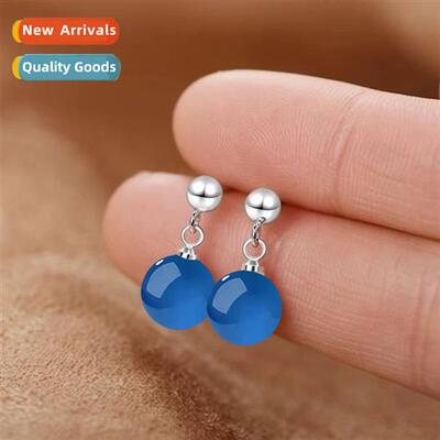 Ethnic style retro imati blue agate earrings female topaz ea