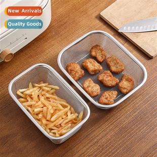 square frying pan stainless draining steel new basket