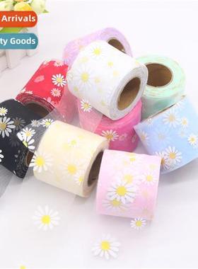 6cm*25 yards sweet daisy mesh tulle roll DIY headdress  acce