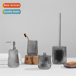 el B&B Glass H Sanizer Bottle Wash 5 Piece Home Bathroom Set