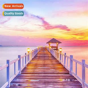 DIY seaside round painting full new bridge Diamd scenery