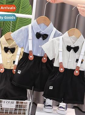 2023 summer new boys hsome backpack shorts childrens su 1-3