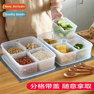 Refrigerator storage box divided into 4 compartments drawer