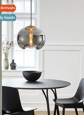 Antique art glass pendant light fixture bar restaurant ins S