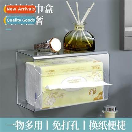 No-hole wall-mounted pull-out paper box tissue box washcloth